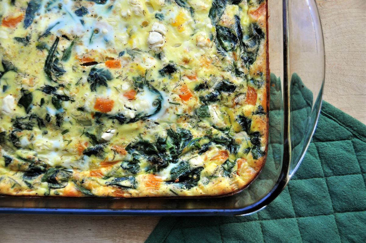 Spinach and Feta Egg Bake Tangled Up In Food